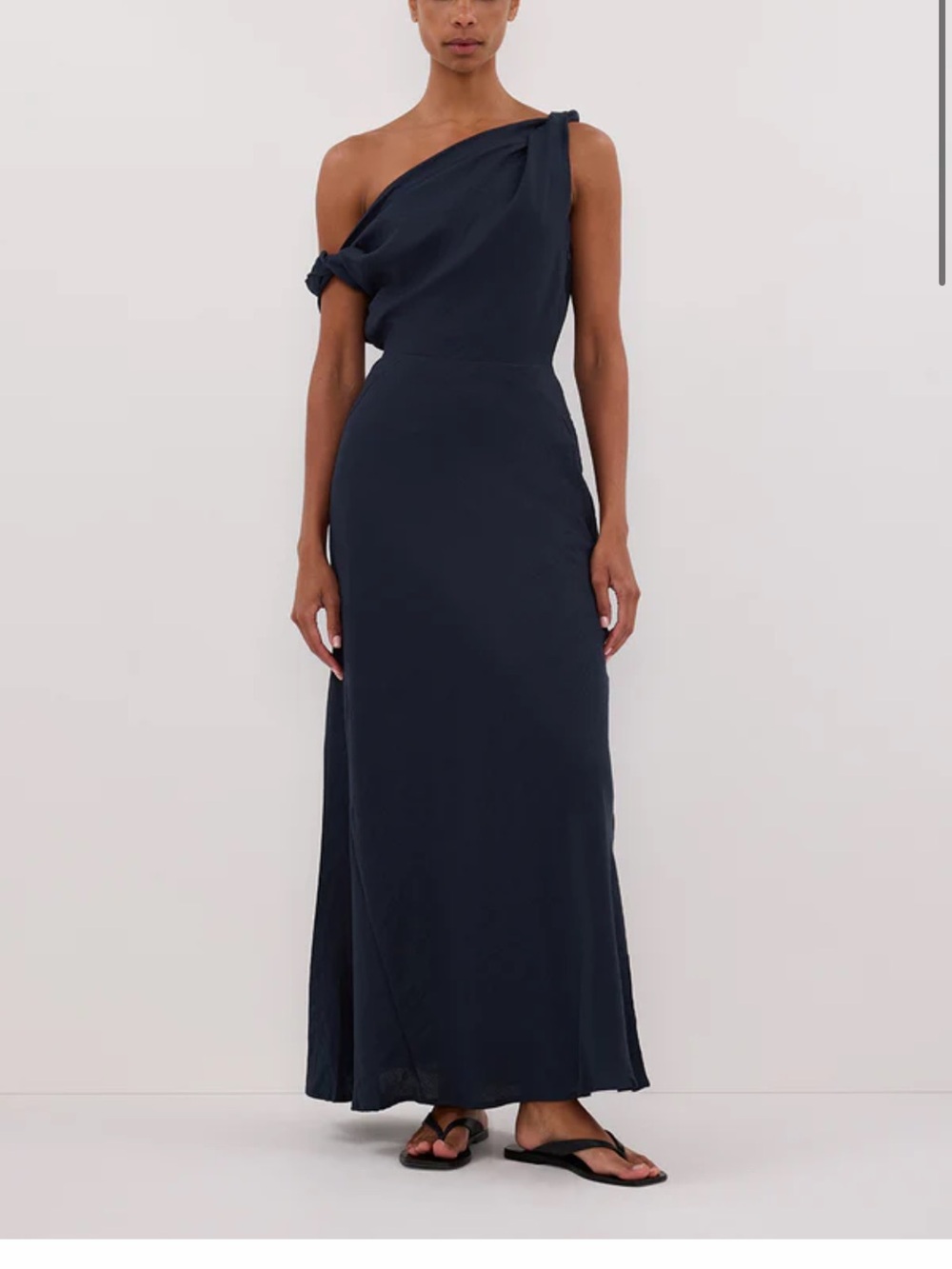 DISSH One-Shoulder Navy Evening Gown